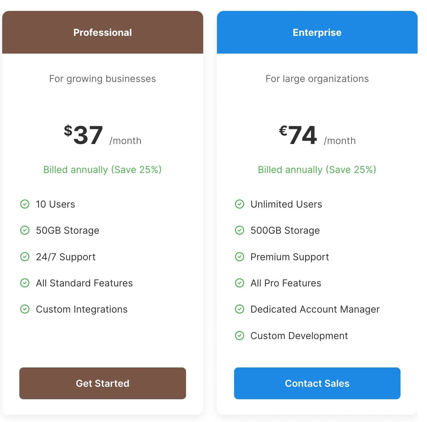 Pricing Table Section for Shopify Horizon Michael Thomas Media